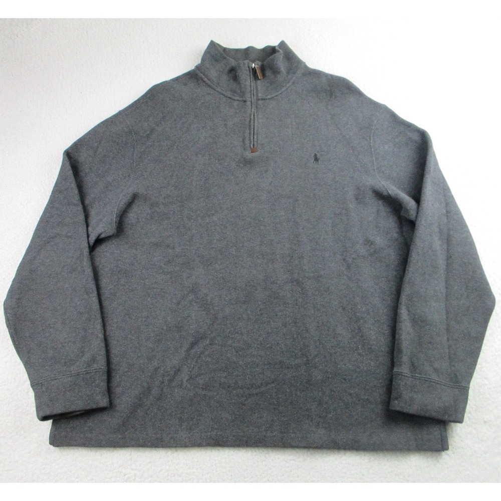 Polo Ralph Lauren Sweater Mens 2XL Quarter Zip Pullover Big Pony Ponytail Ponyta